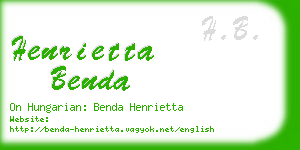 henrietta benda business card